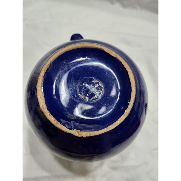 Vintage Stoneware Blue Glazed Pottery  Pitcher  5.5 Inches‎ Cottagecore Boho - Picture 7 of 10